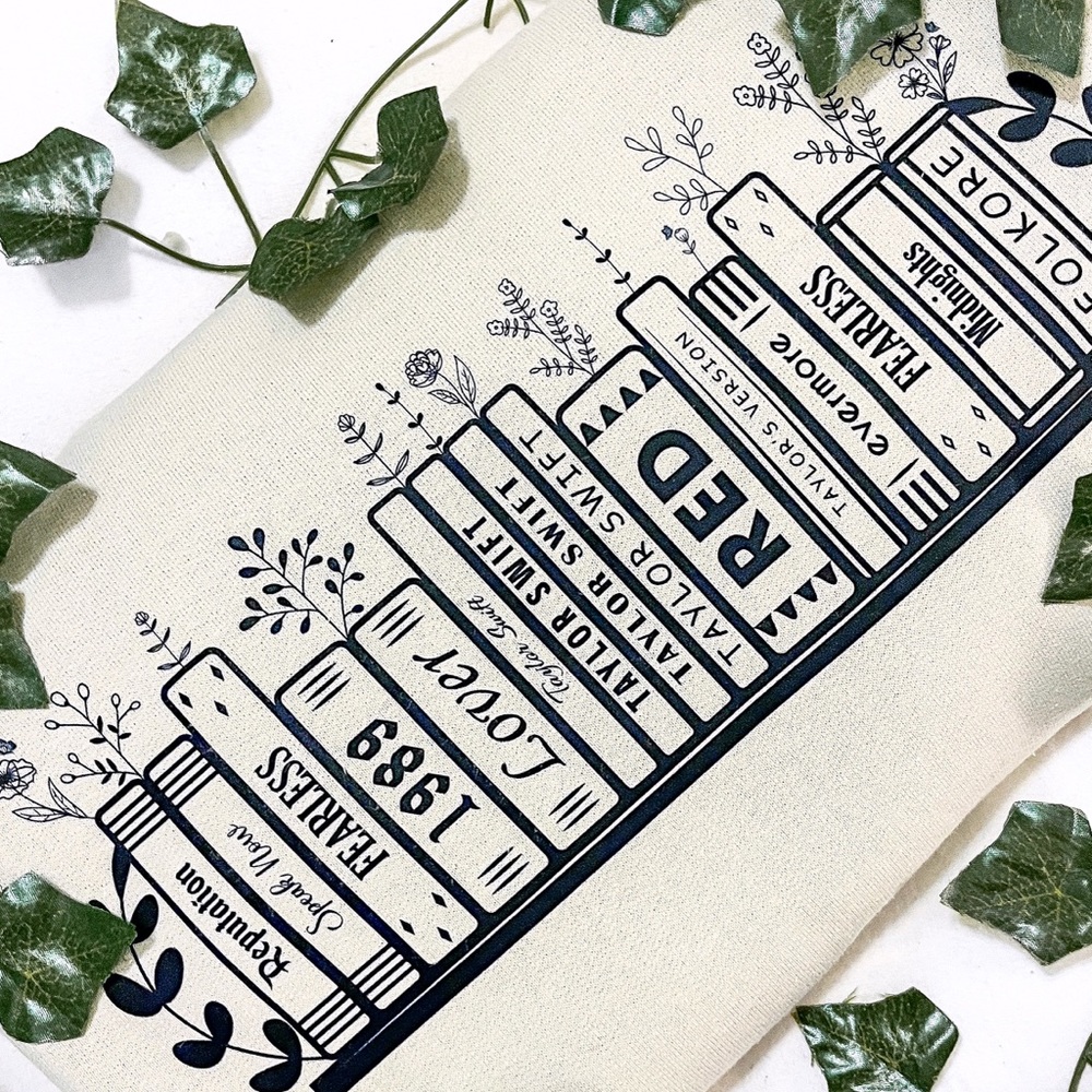 Taylor Swift Eras Books Printed Sand Crewneck Sweatshirt